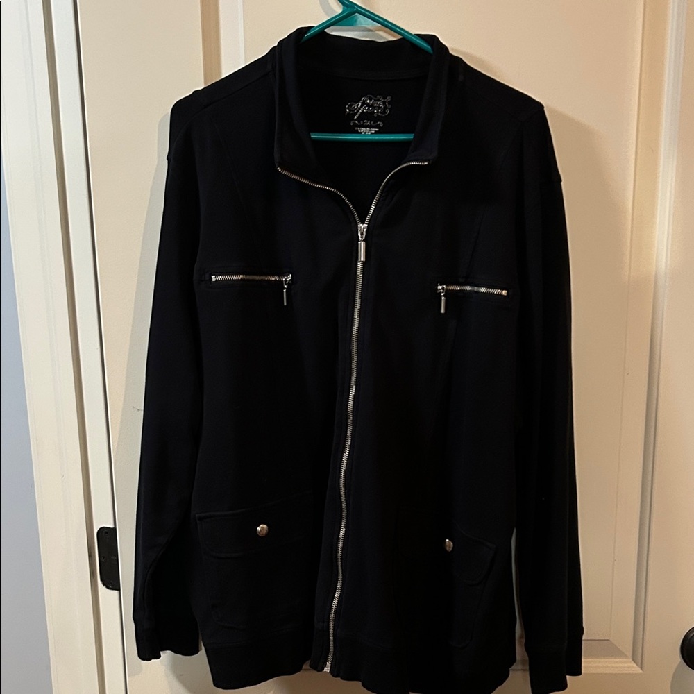 Black Jacket with Silver Accents